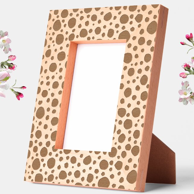 Fun Dalmatian Spots Pattern Etched Frames (Dalmatian spots modern abstract etched wooden photo frame)
