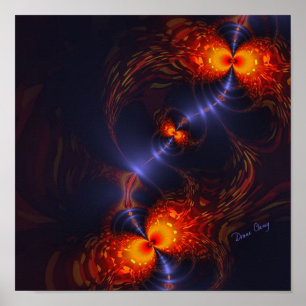 Fun Dance of the Eyes – Indigo and Gold Sight Poster