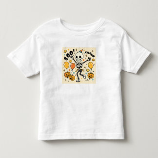 Fun Dancing Skeleton “Boo Crew” Halloween Vector Toddler T-Shirt