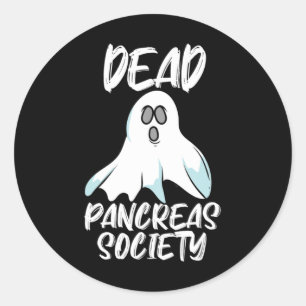 Fun Dead Pancreas Society T1d T2d Design  Classic Round Sticker