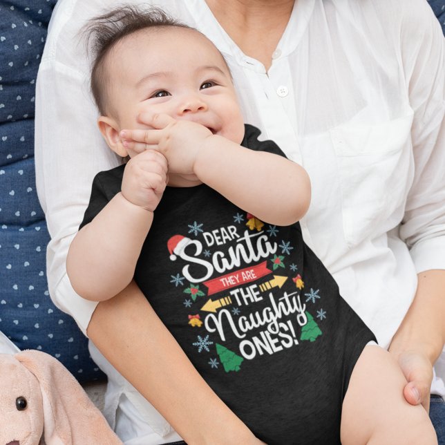 Fun dear Santa they are the naughty ones Christmas Baby Bodysuit (Creator Uploaded)