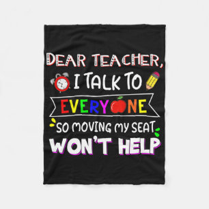 Fun Dear Teacher I Talk To Everyone Moving Seat Wo Fleece Blanket