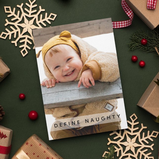 Fun Define Naughty | Photo Christmas Holiday Card (Creator Uploaded)