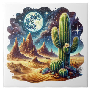 Fun desert scene lovers tile
