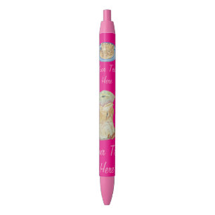 fun design apple core apple pie and cute maggot black ink pen