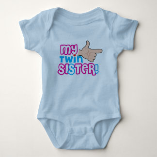 fun design for twin new born baby bodysuit