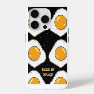 Fun design of eggs in space iPhone 15 pro case