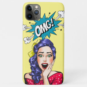 Fun design Vintage pop art OMG Colourful Yellow Case-Mate iPhone Case