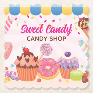 Fun Desserts and Candies Drink Coaster