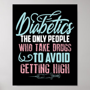 Fun Diabetes Awareness Gift Cute Diabetic Boy Gir Poster