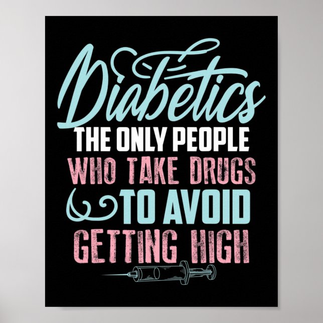 Fun Diabetes Awareness Gift  Cute Diabetic Boy Gir Poster (Front)