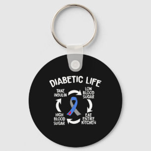 Fun Diabetic Life Cycle Diabetes Awareness Gift Key Ring