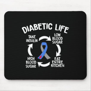 Fun Diabetic Life Cycle Diabetes Awareness Gift  Mouse Pad