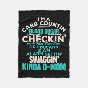 Fun Diabetic Type 1 Diabetes Awareness Support Mum Fleece Blanket