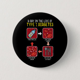 Fun Diabetic Type 1 Life Cycle - Fun Diabetes Awar 6 Cm Round Badge