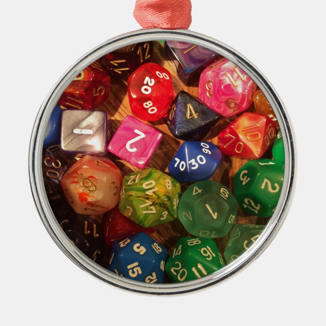 Fun Dice design for gamers Metal Tree Decoration (Front)