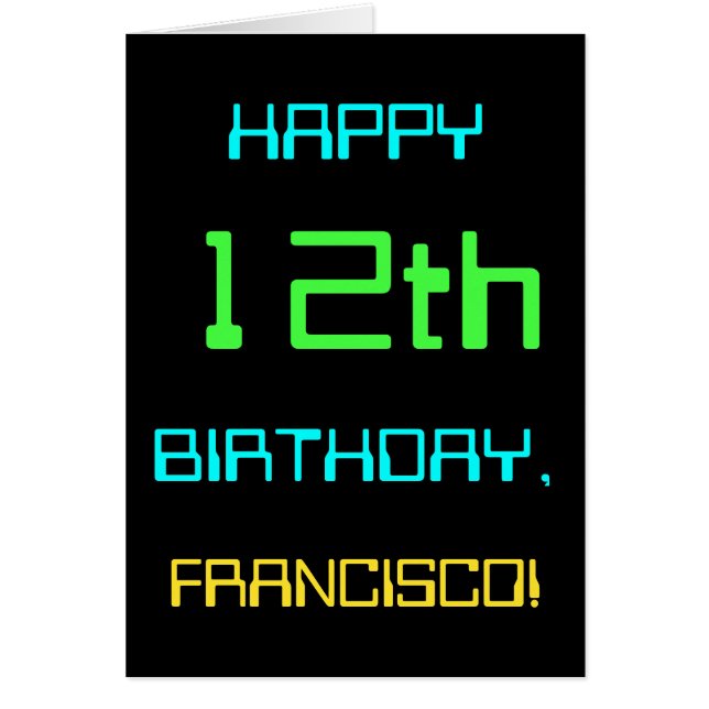 Fun Digital Computing Themed 12th Birthday (Front)