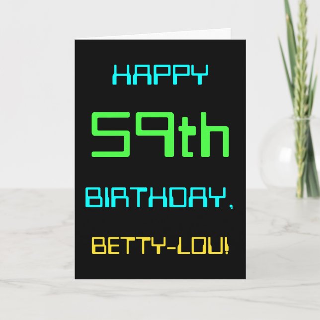 Fun Digital Computing Themed 59th Birthday Card (Front)