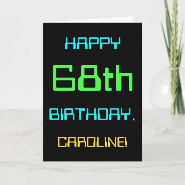Fun Digital Computing Themed 68th Birthday Card (Front)