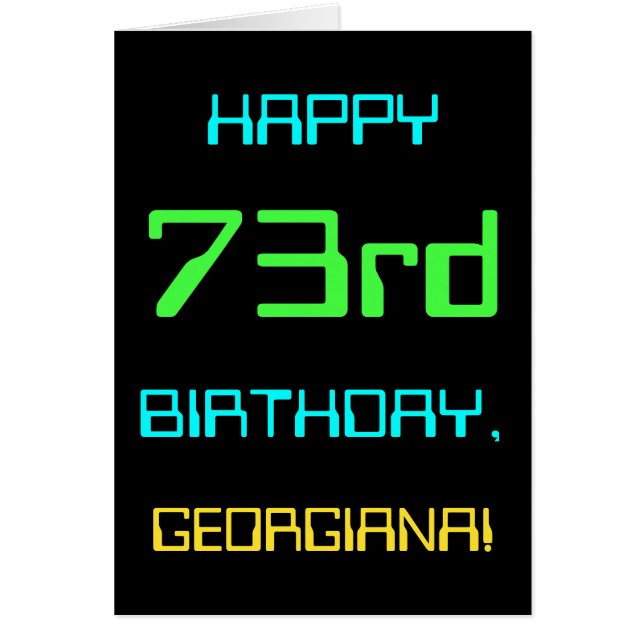 Fun Digital Computing Themed 73rd Birthday (Front)