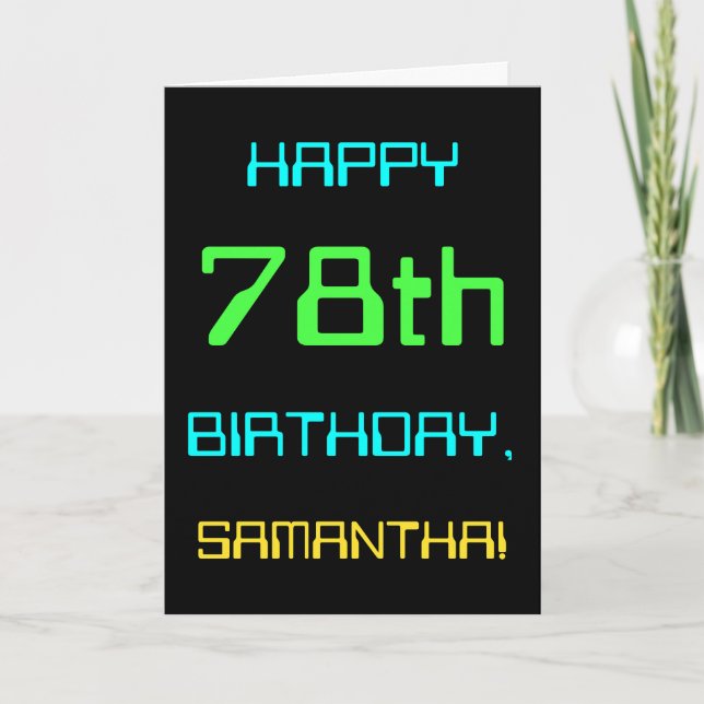 Fun Digital Computing Themed 78th Birthday Card (Front)