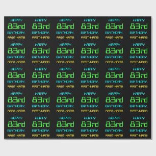 Fun Digital Computing Themed 83rd Birthday Wrapping Paper