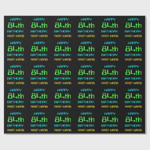 Fun Digital Computing Themed 84th Birthday Wrapping Paper