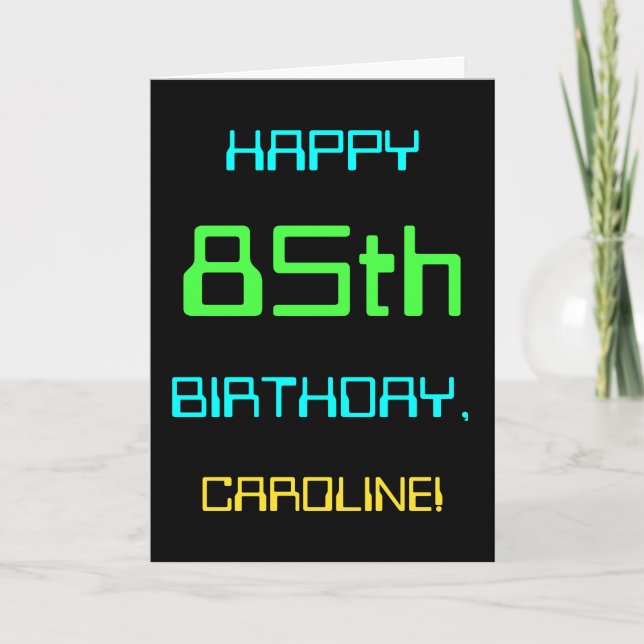 Fun Digital Computing Themed 85th Birthday Card (Front)