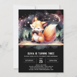  Fun Digital Fox Birthday  Invitation