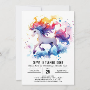 Fun Digital Horse Birthday Invitation