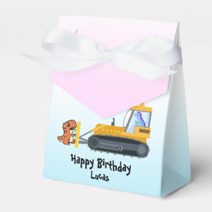 Fun DINO dinosaur tractor Farm School Birthday boy Favour Box