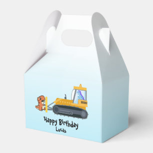 Fun DINO dinosaur tractor Farm School Birthday boy Favour Box
