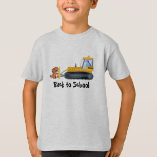 Fun DINO dinosaur tractor Farm School Birthday boy T-Shirt