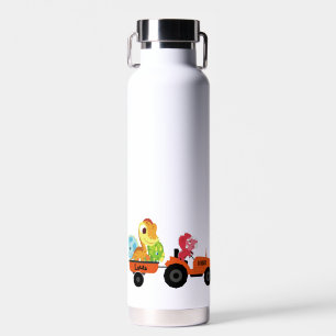Fun DINO dinosaur tractor Farm School Birthday boy Water Bottle