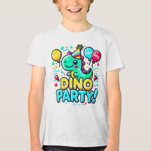 Fun Dino Party Design - Perfect for Birthdays and  Tri-Blend Shirt