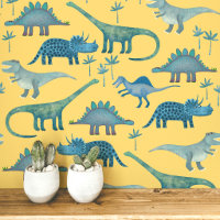Fun Dinosaur Pattern Blue Yellow