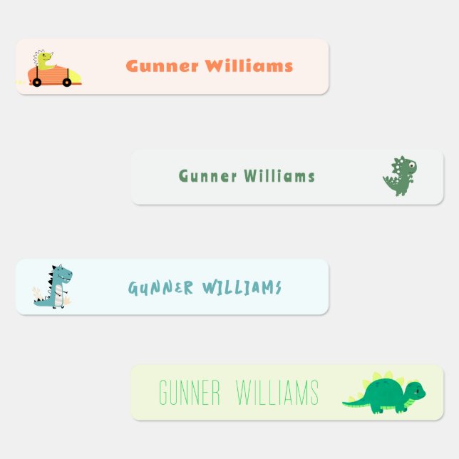 Fun Dinosaur School Name Labels (Group)