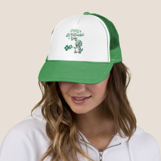 Fun Dinosaur St. Patrick’s Design for  Dino Lovers Trucker Hat