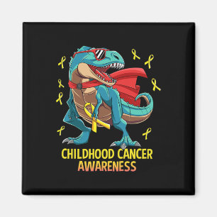 Fun Dinosaur T-rex Childhood Cancer Awareness Boys Magnet