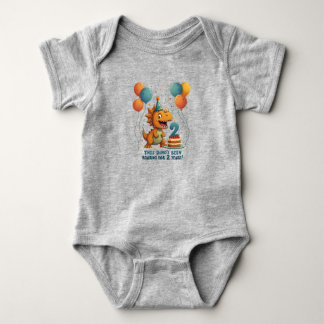 Fun Dinosaur-Themed 2nd Birthday Baby Bodysuit