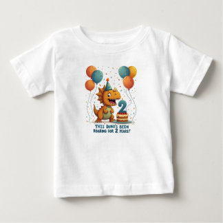 Fun Dinosaur-Themed 2nd Birthday Baby T-Shirt