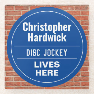Fun Disc Jockey Wall Plaque Style Glass Coaster