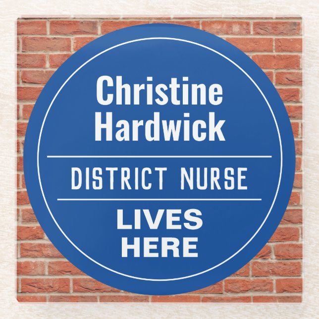 Fun District Nurse Wall Plaque Style Glass Coaster (Front)
