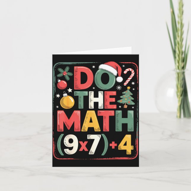 Fun Do The Math 67 Meme Six Seven Christmas Teache Card (Front)