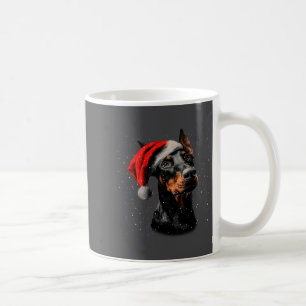 Fun Doberman Dog Christmas Lights Santa Hat Long S Coffee Mug