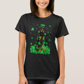Fun Doberman Dog St Patrick S Day Irish Shamrock T-Shirt