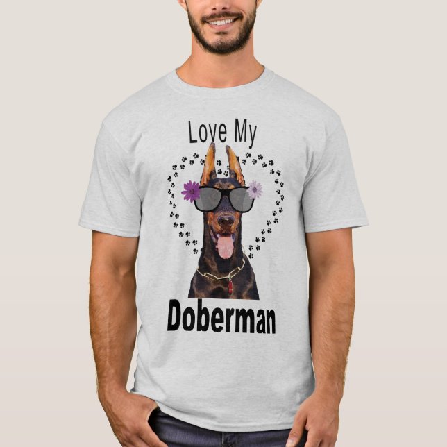 Fun Doberman in Sunglasses T-Shirt (Front)