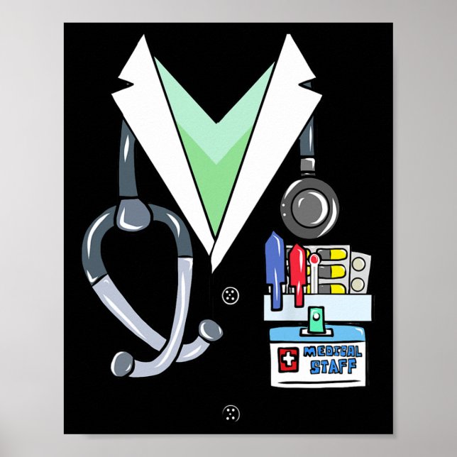 Fun Doctor White Lab Coat Costume Halloween Doctor Poster (Front)