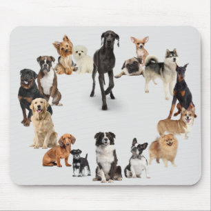 Fun Dog Breed Pet Animals Dog Custom Name Mouse Pad