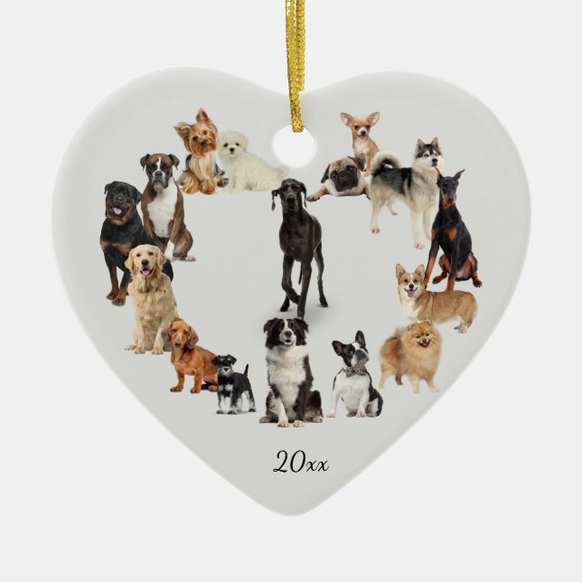 Fun Dog Breed Pet Animals Dog Custom Year Ceramic Tree Decoration (Front)